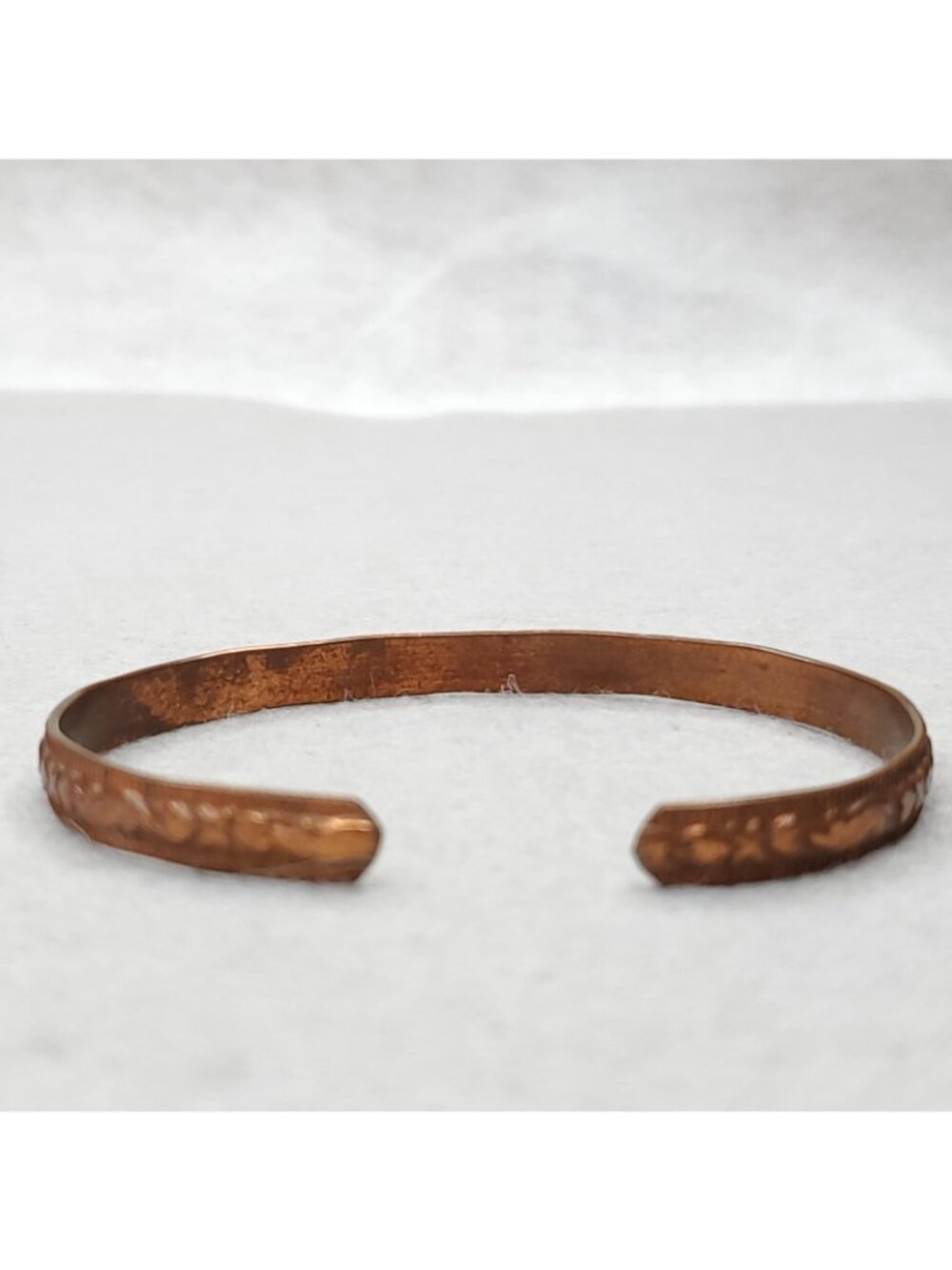 Vintage Copper Bracelet Etched Cuff .25" X 7.5" - Picture 7 of 8